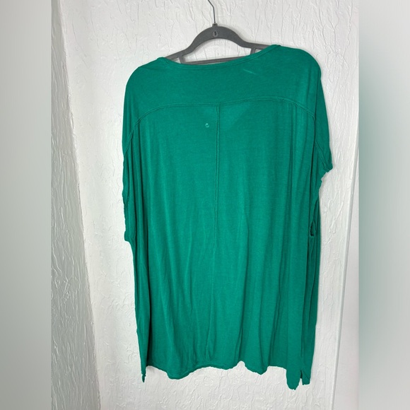 Free People Beach Teal Linen-Blend Button Front Swim Cover Up Tunic Top Size S - Picture 3 of 3